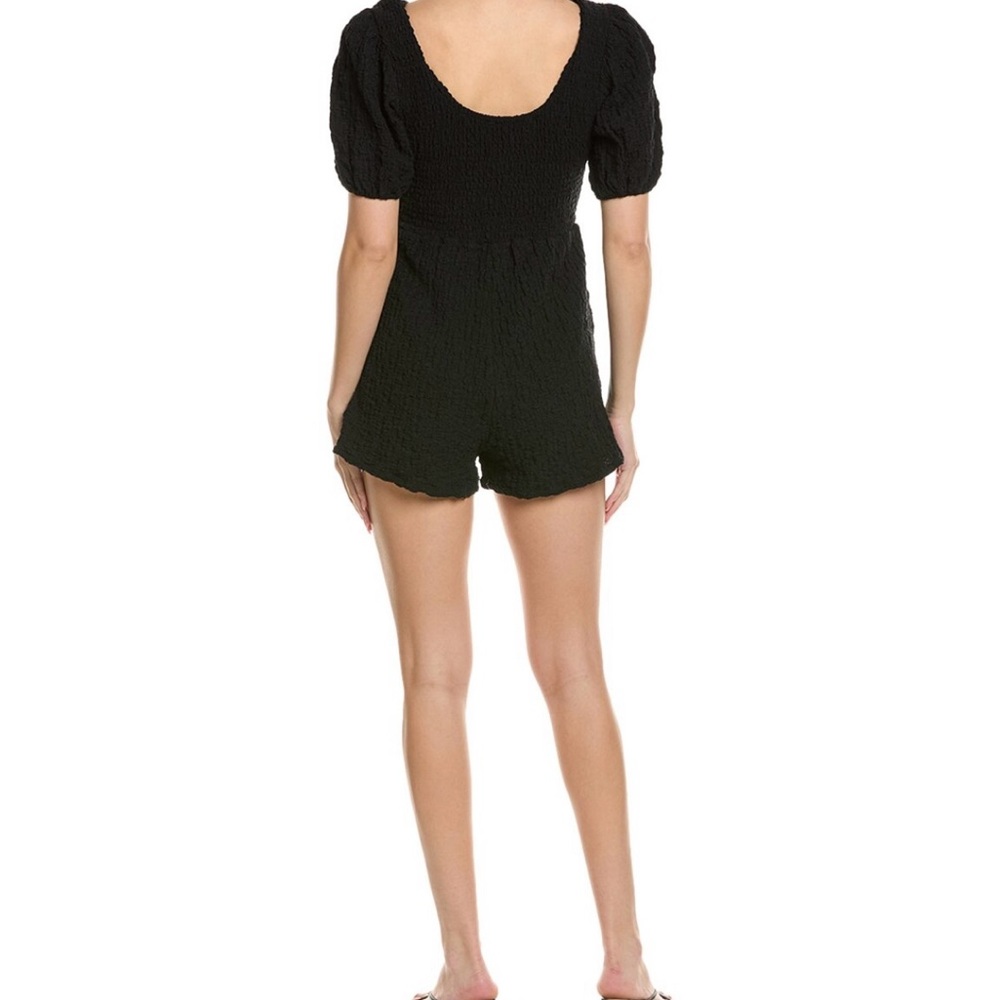 Saltwater Luxe Black Smocked Romper - Picture 2 of 6